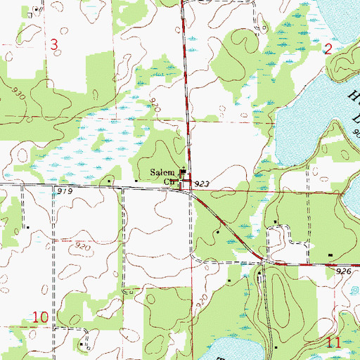 Topographic Map of Salem Lutheran Cemetery, MN