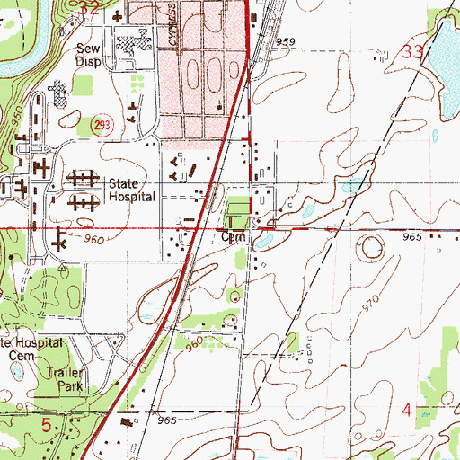 Topographic Map of Christ the King Catholic Cemetery, MN