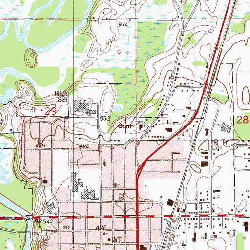 Topographic Map of Cambridge Lutheran Cemetery, MN