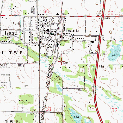 Topographic Map of Veterans of Foreign Wars Park, MN
