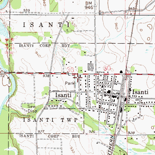 Topographic Map of Mattson Park, MN
