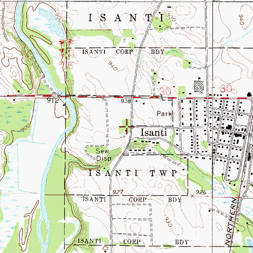 Topographic Map of Saint Elizabeth's Catholic Church, MN