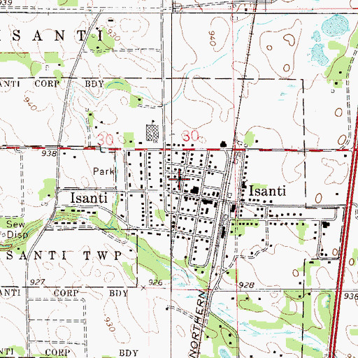 Topographic Map of Faith Lutheran Church, MN