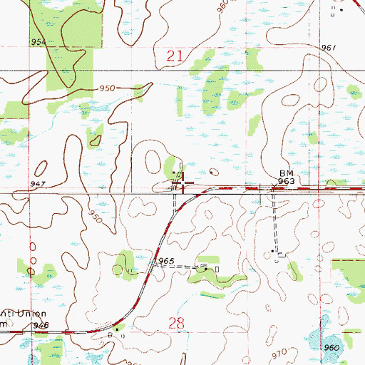 Topographic Map of Sanbrook Golf Course, MN