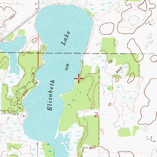 Topographic Map of Lake Elizabeth Game Refuge, MN