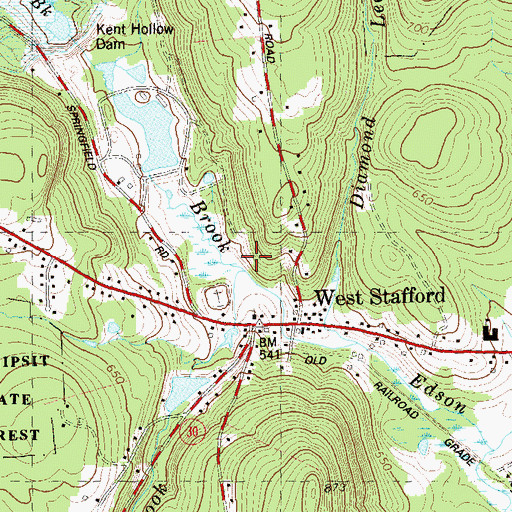 Topographic Map of Ellis Brook, CT