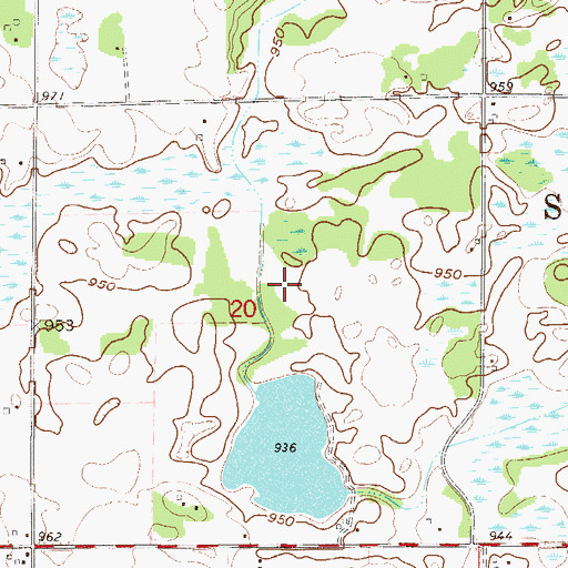 Topographic Map of Springvale County Park, MN