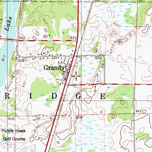 Topographic Map of Grandy, MN