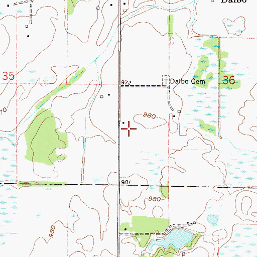 Topographic Map of Dalbo Memorial Park, MN