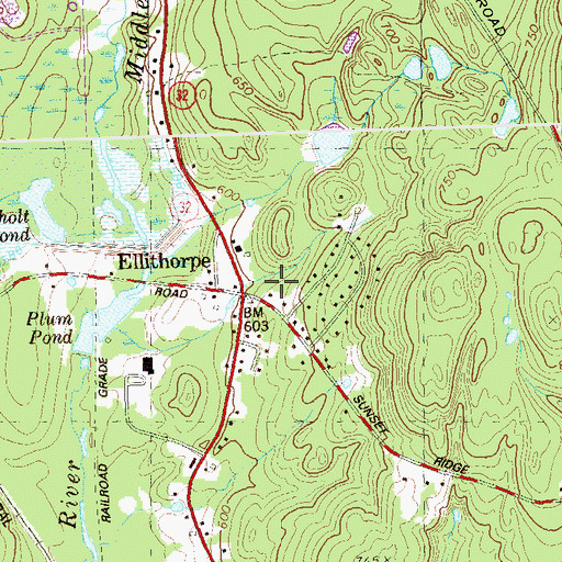 Topographic Map of Ellithorpe, CT