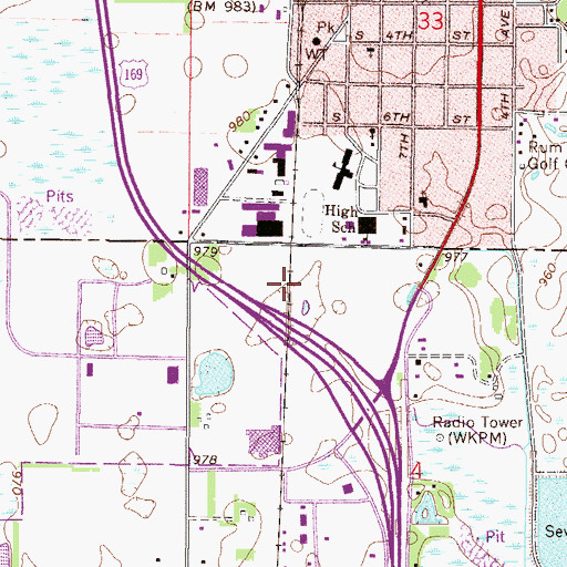 Topographic Map of Fairview Northland Clinic, MN