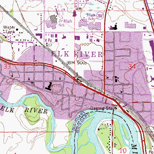 Topographic Map of Elk River, MN