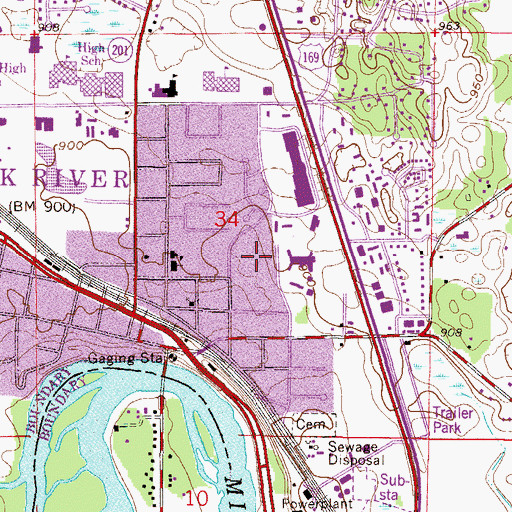 Topographic Map of Elk River Public Library, MN