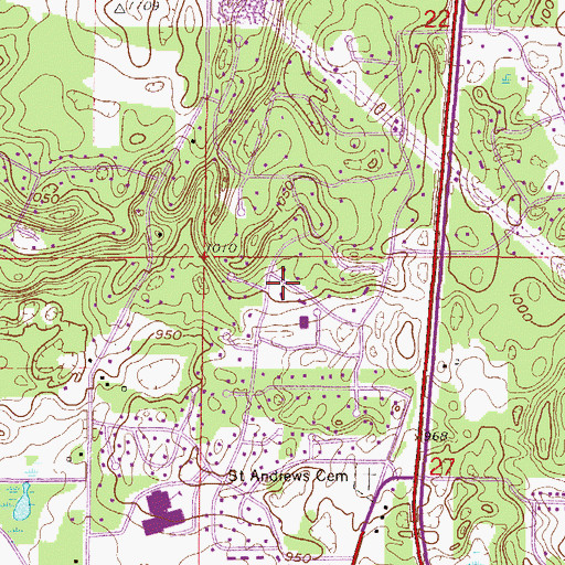 Topographic Map of Solid Rock Church, MN