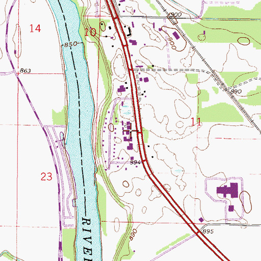 Topographic Map of Twin Lakes Christian Church, MN