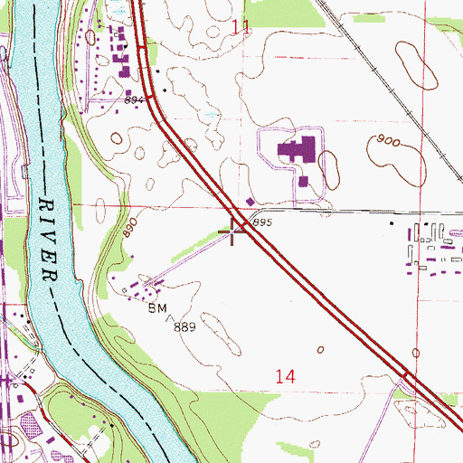 Topographic Map of Tri-County Baptist Church, MN