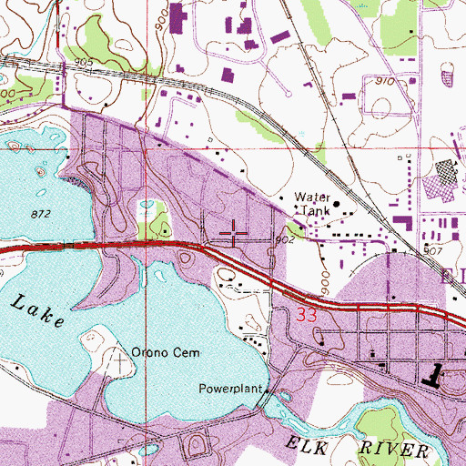 Topographic Map of Elk River Baptist Church, MN