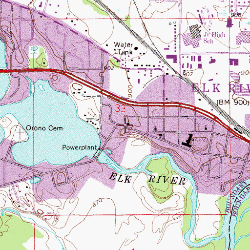 Topographic Map of Emmanuel Lutheran Church, MN