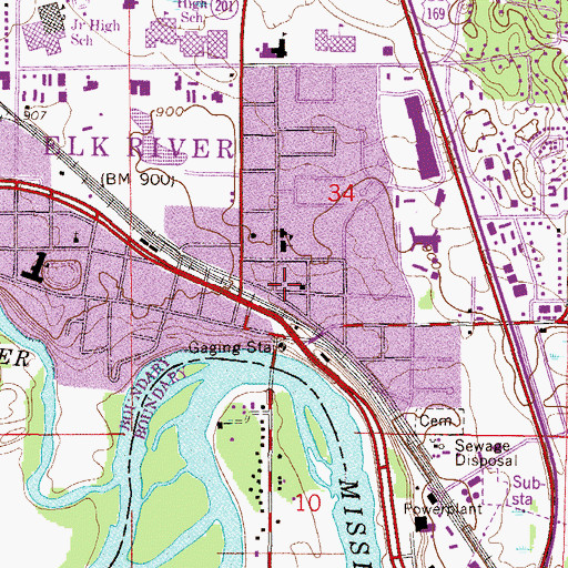 Topographic Map of Elk River Clinic, MN