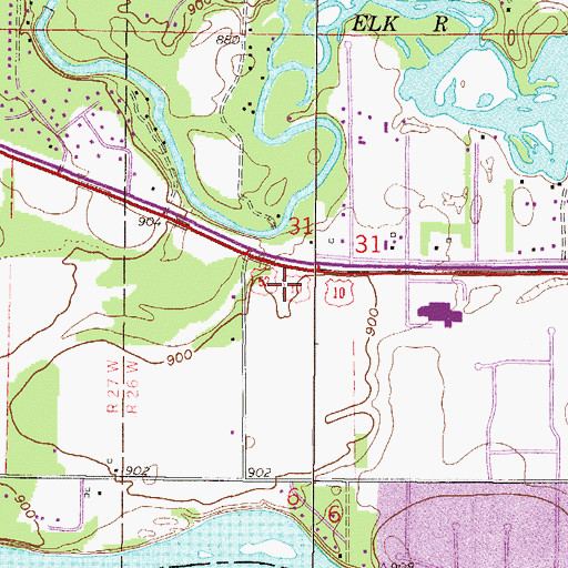 Topographic Map of Elk Ridge Health Center, MN