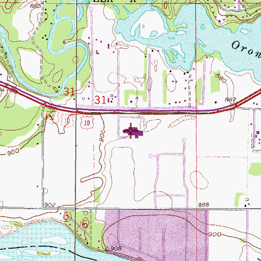 Topographic Map of Sherburne County Government Center, MN