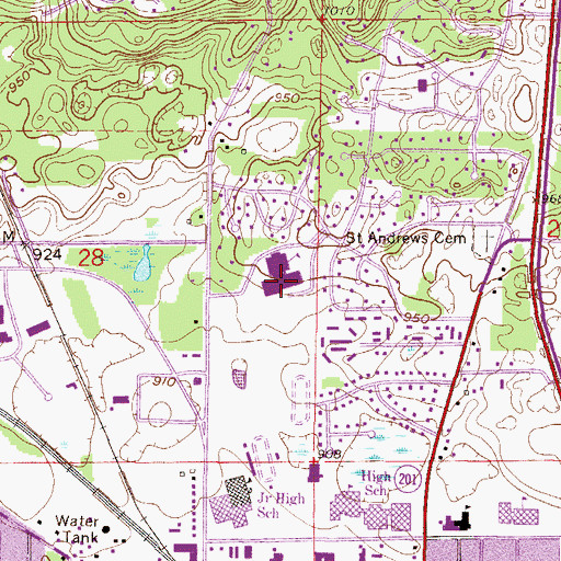 Topographic Map of Salk Junior High School, MN