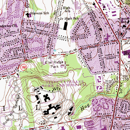 Topographic Map of Elm Ridge Park, CT