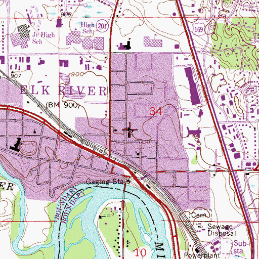 Topographic Map of Saint Andrew's Church, MN