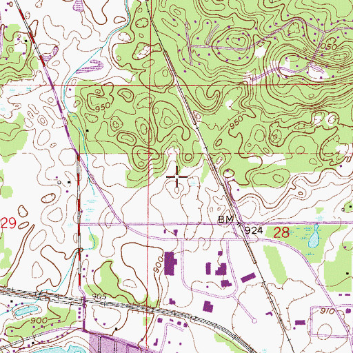 Topographic Map of Meadowvale Elementary School, MN