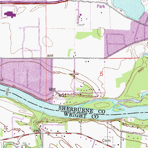 Topographic Map of Joplin Park, MN