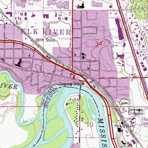 Topographic Map of Rivers Edge Commons, MN