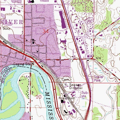 Topographic Map of Meadow Park, MN