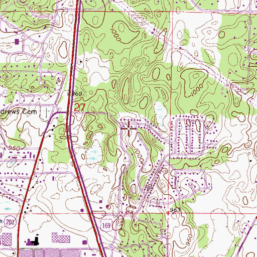 Topographic Map of Deerfield Hill Park, MN