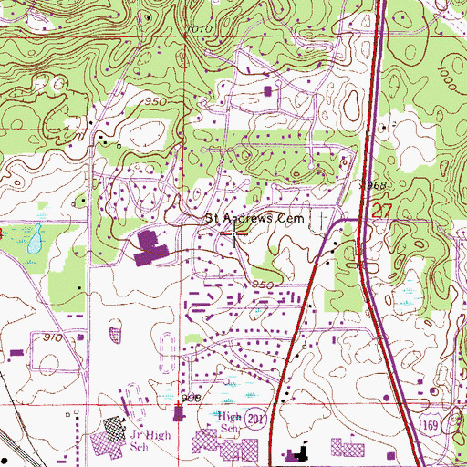 Topographic Map of Ridgewood East Park, MN