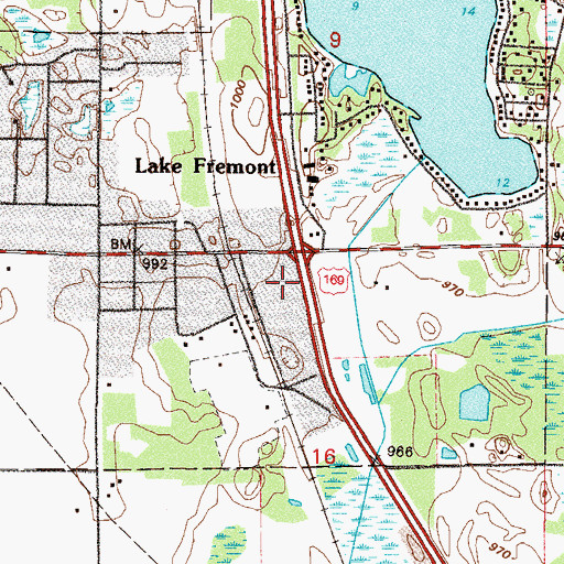 Topographic Map of Fairview Northland Clinic, MN