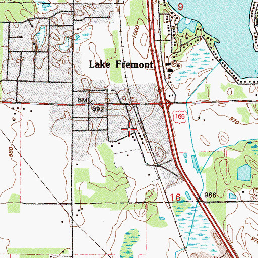 Topographic Map of Zimmerman Post Office, MN