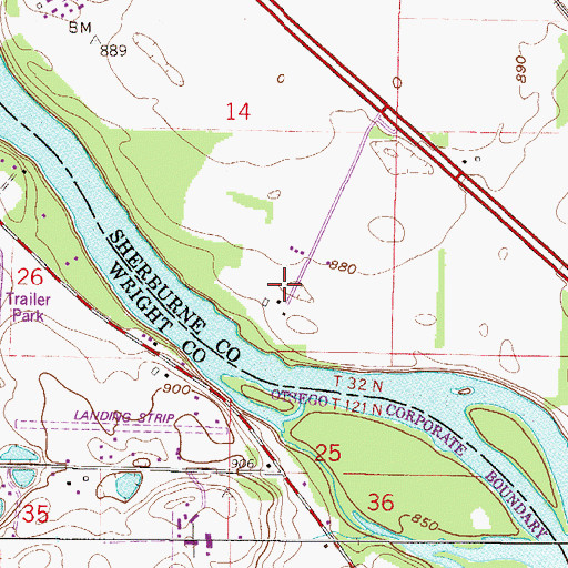 Topographic Map of Lucy Earle Kelley Historical Marker, MN