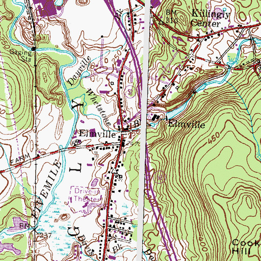 Topographic Map of Elmville, CT