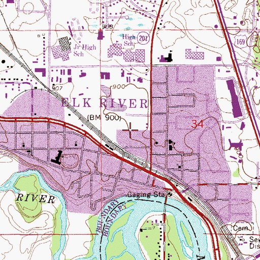 Topographic Map of Lions Park, MN
