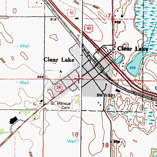 Topographic Map of Saint Marcus Church, MN