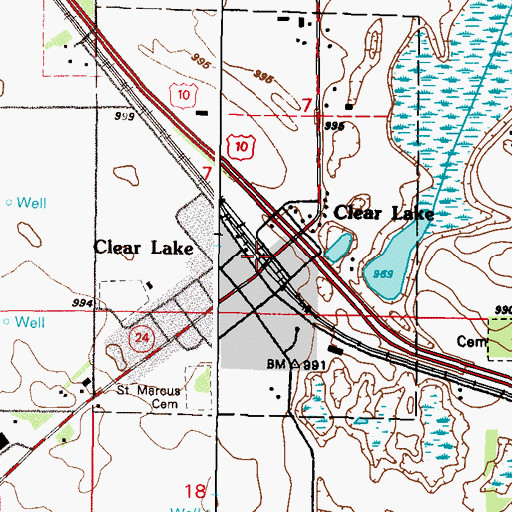 Topographic Map of Clear Lake, MN