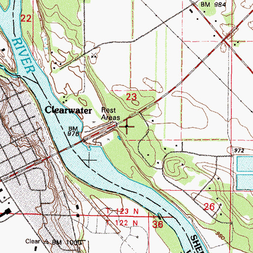 Topographic Map of Clearview Elementary School, MN