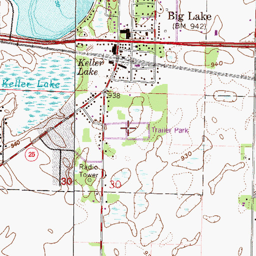 Topographic Map of Big Lake Estates, MN