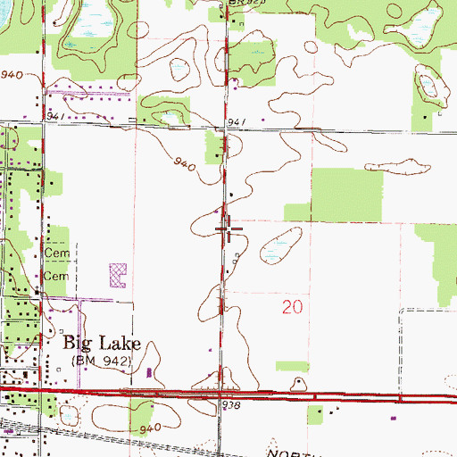 Topographic Map of Big Lake Fire Department, MN