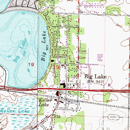 Topographic Map of Church of Our Lady of the Lake, MN