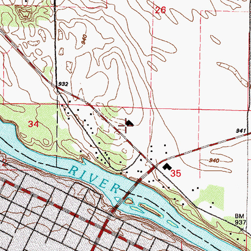 Topographic Map of Faith Christian Academy, MN