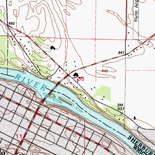 Topographic Map of Riverside Alliance Church, MN