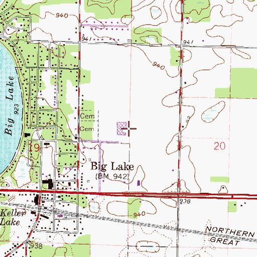 Topographic Map of Big Lake Public Schools, MN