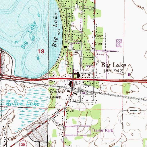 Topographic Map of Big Lake Police Department, MN