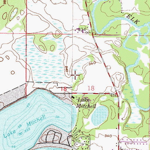 Topographic Map of Kerber Lake, MN
